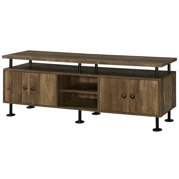 Ensata II - TV Stand - Rustic Oak & Black