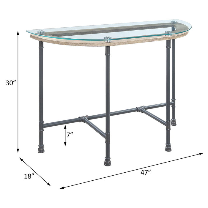 Brantley - Sofa Table - Clear Glass & Sandy Gray