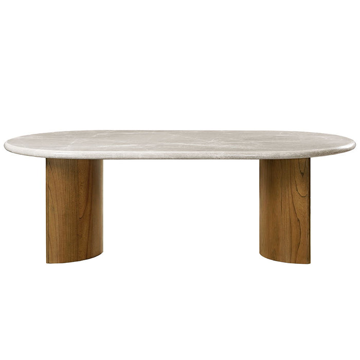 Darcy - Dining Table - Natural Marble Top & Dark Walnut