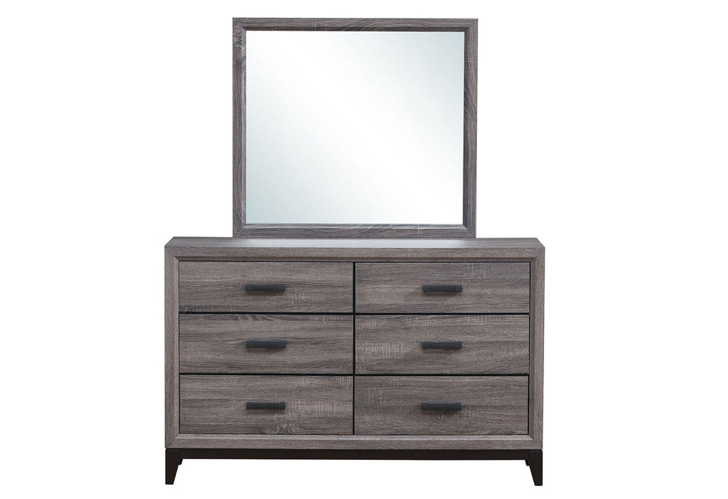 Kate - 6 Piece Queen Bedroom Set (Bed, Dresser, Mirror, Chest, 2 Nightstands) - Foil Gray