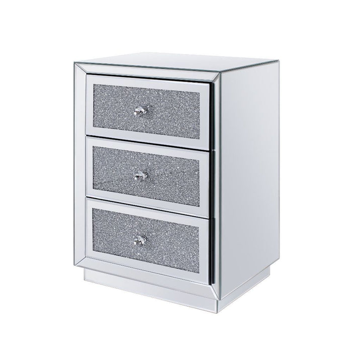 Noralie - 26" Accent Table - Mirrored, Faux Diamonds