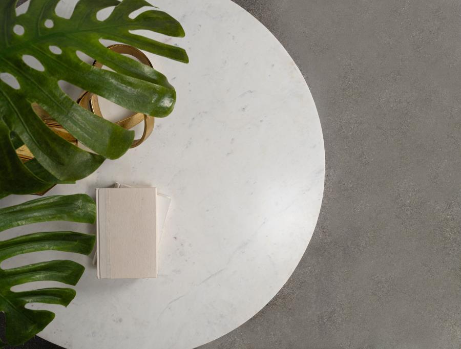 Astoria - Round Genuine Marble Side End Table - White