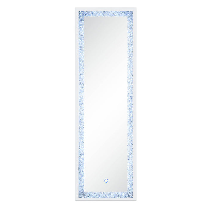 Noralie - 60" Floor Mirror With LED - Mirrored & Faux Diamonds