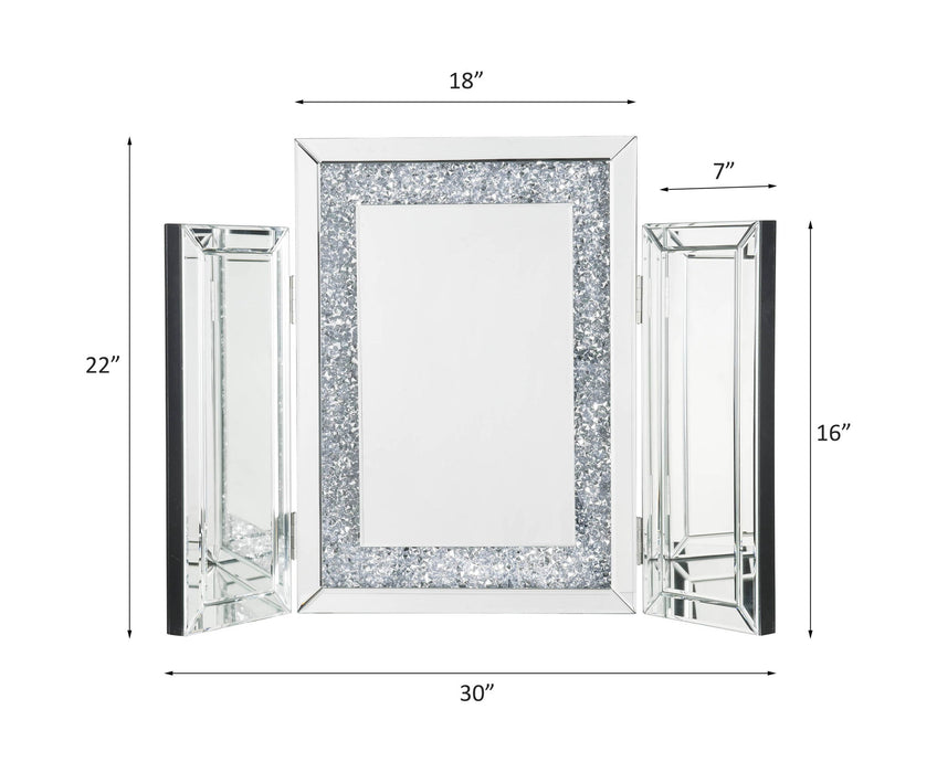Noralie - 22" Accent Mirror - Mirrored & Faux Diamonds