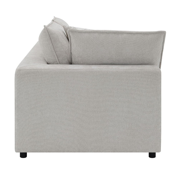 Marisa - Modular Left Facing Loveseat With 2 Pillows - Beige Boucle