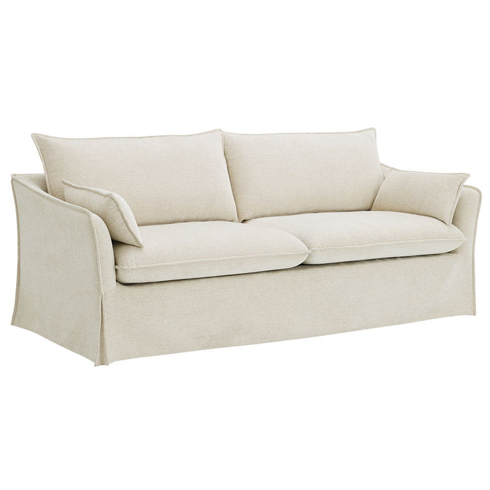 Shane - Sofa With 2 Pillows - Beige Linen