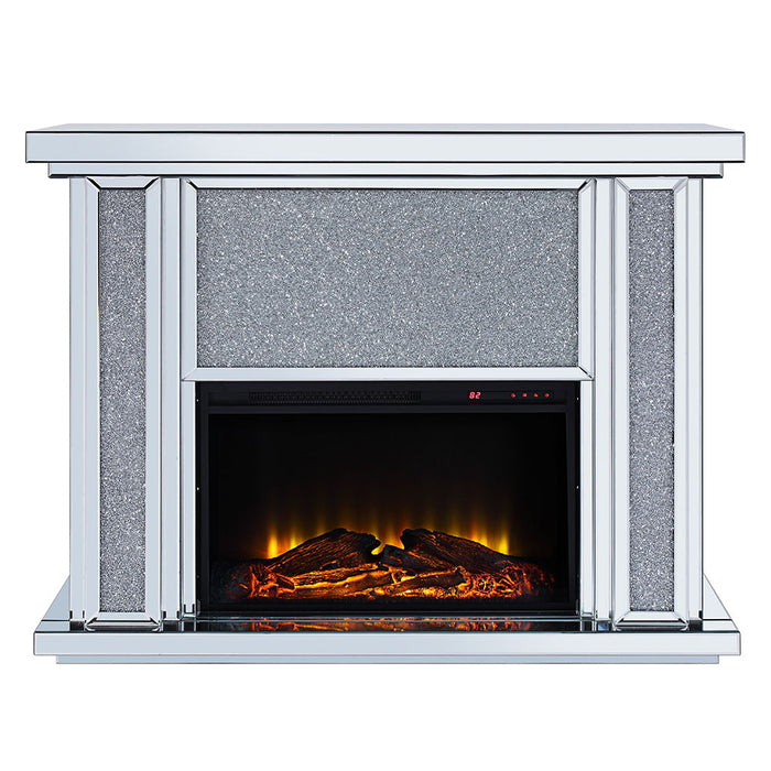 Noralie - LED Electric Fireplace - Mirrored & Faux Diamonds