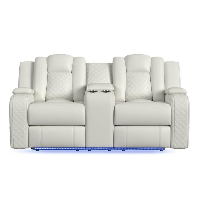Carlo - Power Motion Loveseat With Power Headrest, Console And LED