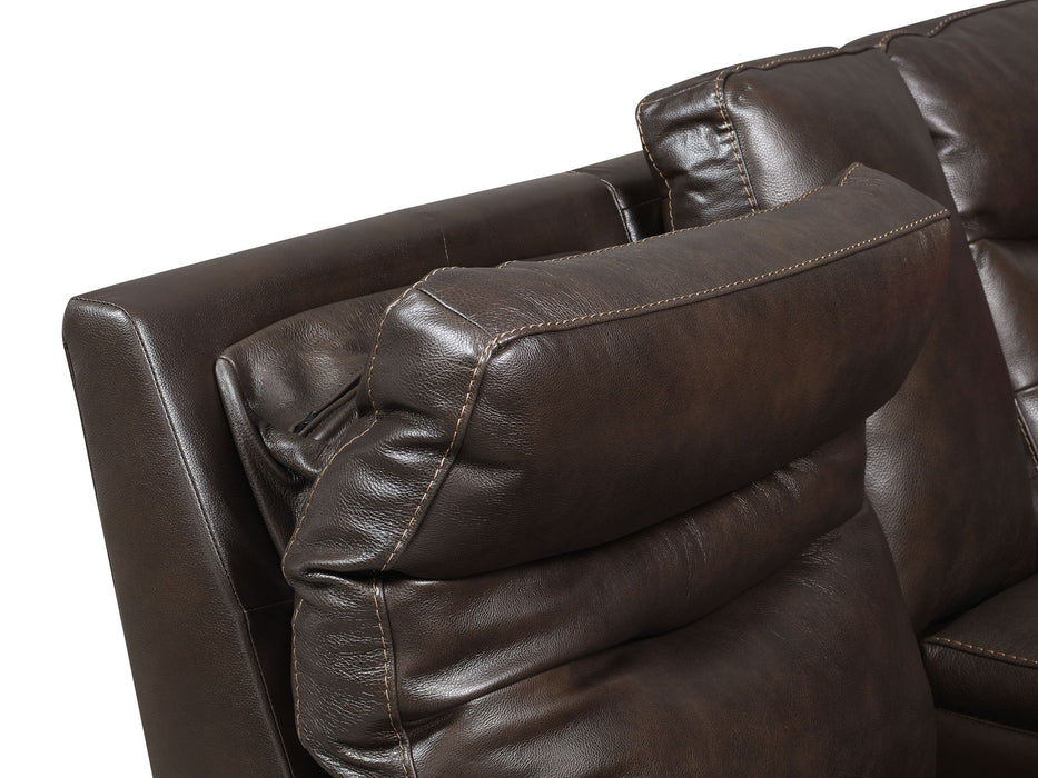 Fortuna - Recliner Console Loveseat - Dark Brown