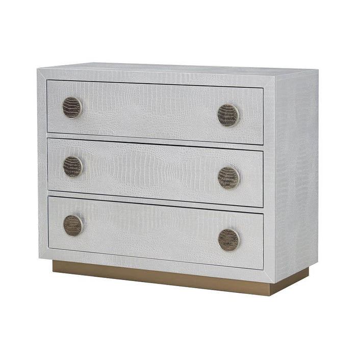 Anpu - Console Cabinet - Silver Faux Crocodile Skin