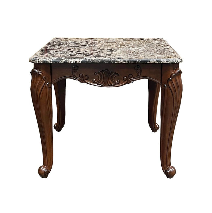Nayla - End Table - Natural Marble Top & Cherry