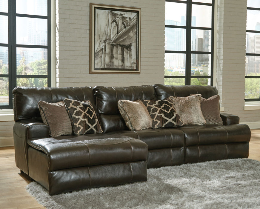 Como - 3 Piece Italian Leather Match Reclining Sectional