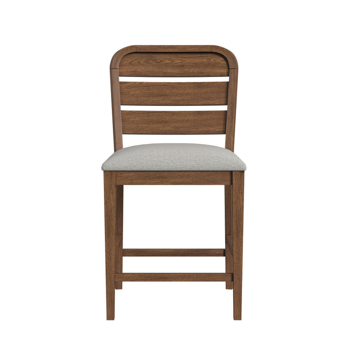 Glinda - Fabric Counter Chair (Set of 2) - Brown / Light Gray