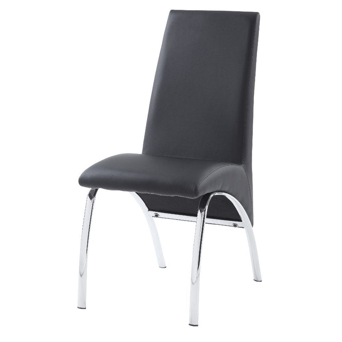 Noland - Side Chair Set of 2) - Gray Synthetic Leather & Chrome