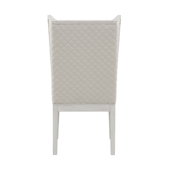 Katia - Hostess Chair Set of 2) - Light Gray Linen & Weathered White