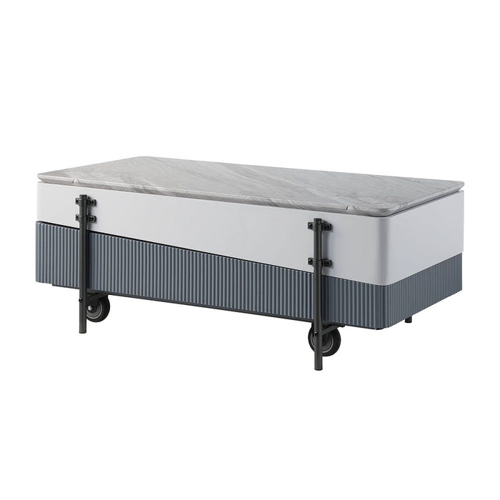 Wilkins - Coffee Table With Lift Top - Gray & White High Gloss