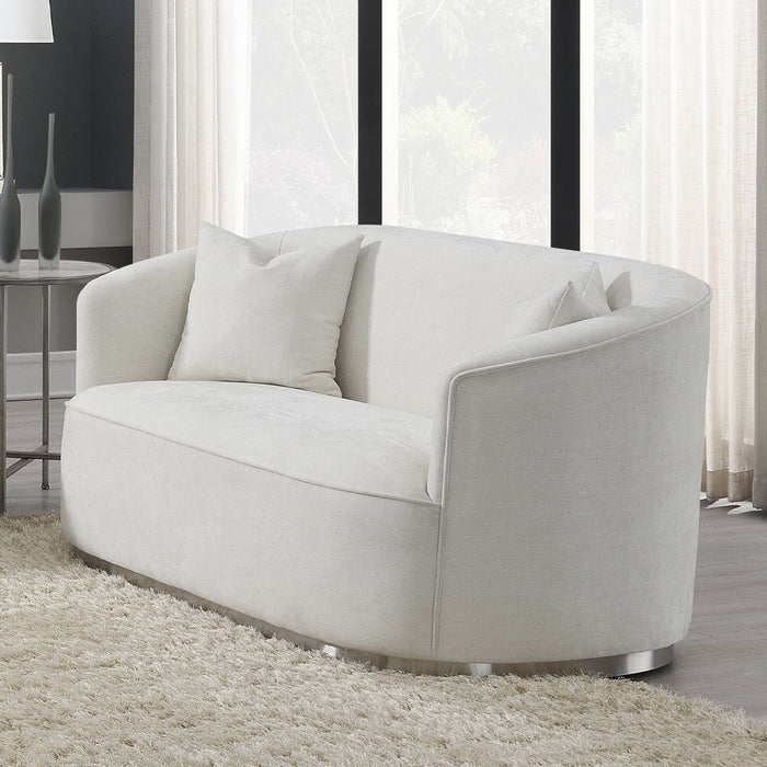 Odette - Loveseat With 2 Pillows - Beige Chenille