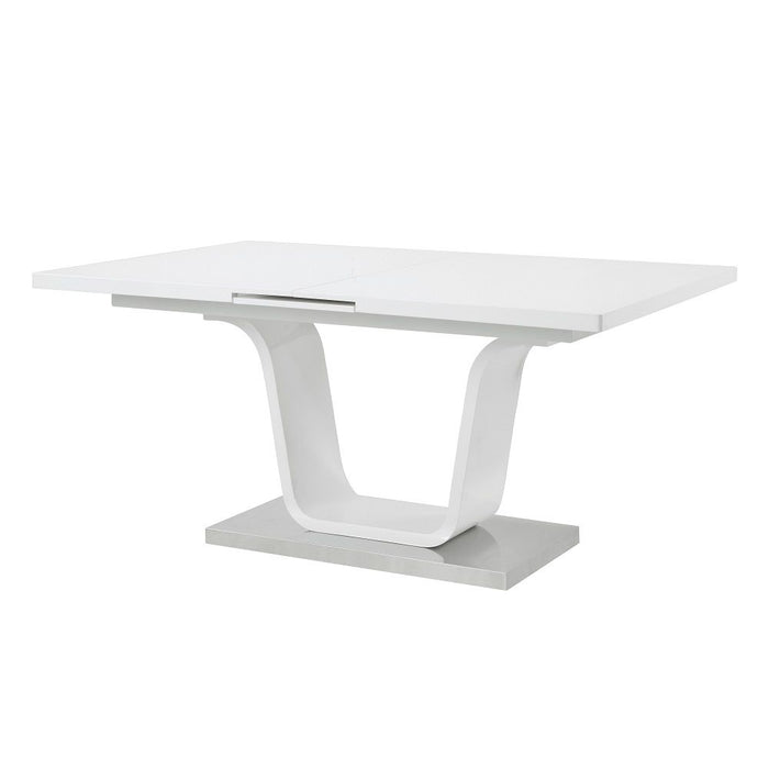 Kamaile - Dining Table With Leaf - White High Gloss