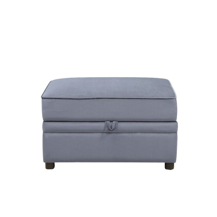 Bois II - Ottoman With Storage - Gray Velvet