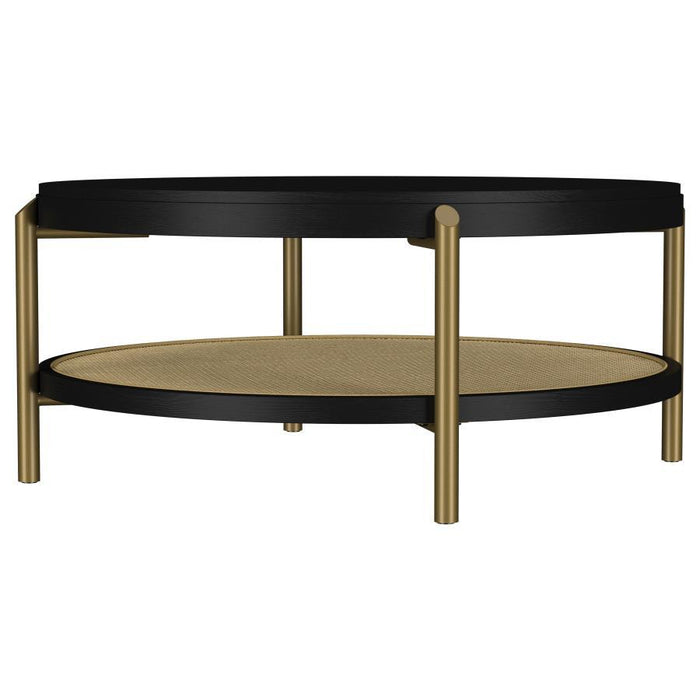 Arini - Round Coffee Table With Storage Shelf
