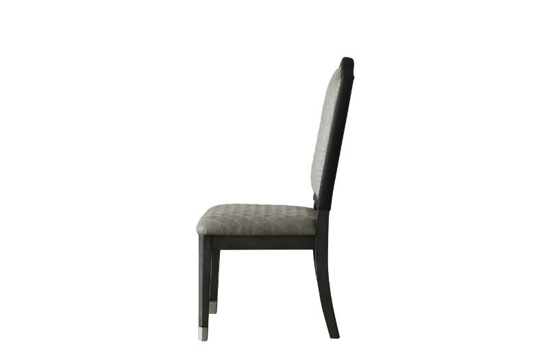 House Beatrice - Side Chair Set of 2) - Two Tone Gray Fabric & Charcoal