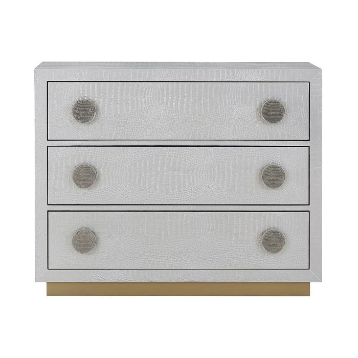 Anpu - Console Cabinet - Silver Faux Crocodile Skin