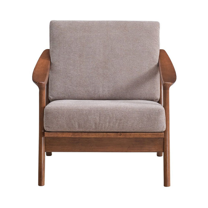 Lide - Accent Chair - Light Brown Fabric & Brown
