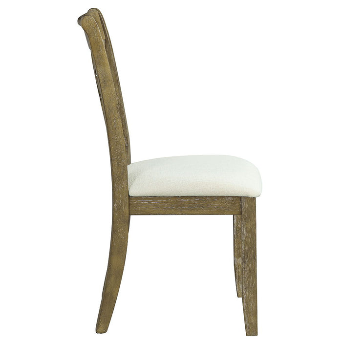 Karsen - Side Chair Set of 2) - Beige Linen & Rustic Oak