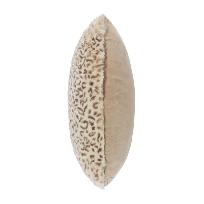 Snow Leopard - 20" Square Pillow - Natural