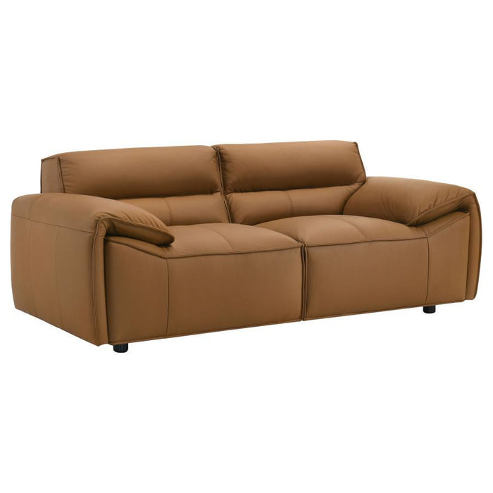 Buxton - Top Grain Leather Upholstered Loveseat