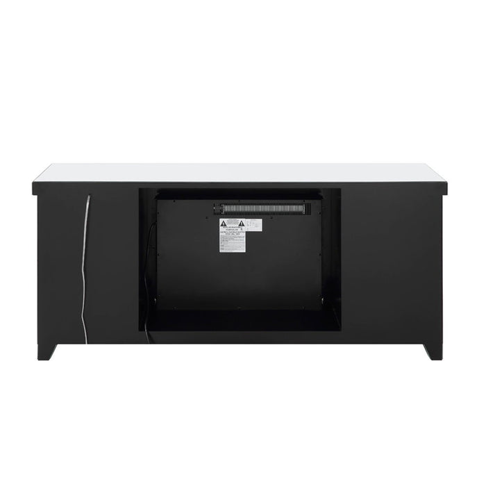 Noralie - TV Stand With Fireplace & LED - Mirrored & Faux Diamonds