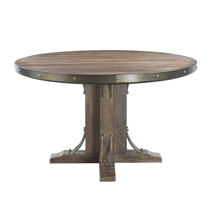 Raphaela - Round Dining Table - Weathered Cherry