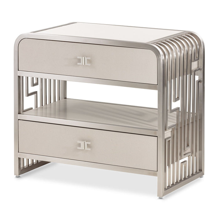Roxbury Park - Metal Nightstand - Stainless Steel