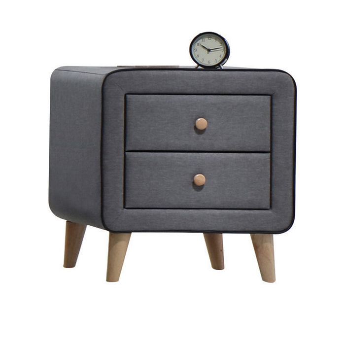 Valda - Nightstand - Light Gray Fabric