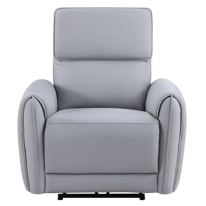 Jeromie - Power Motion Recliner With USB Port - Gray Synthetic Leather