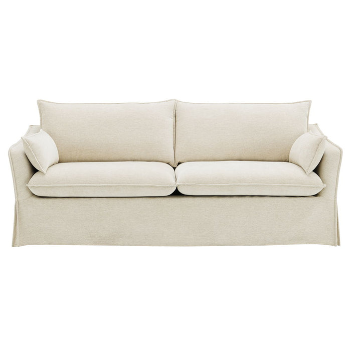 Shane - Sofa With 2 Pillows - Beige Linen