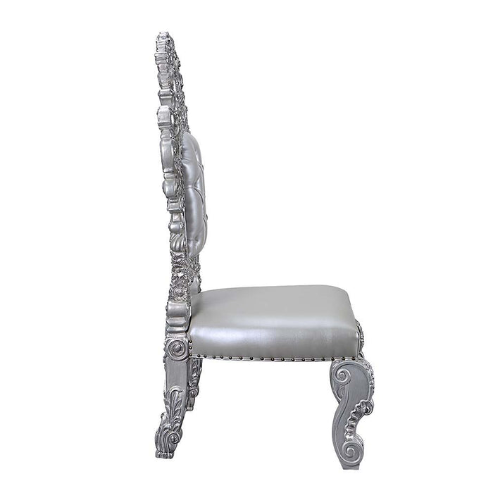 Valkyrie - Side Chair Set of 2) - Synthetic Leather & Antique Platinum