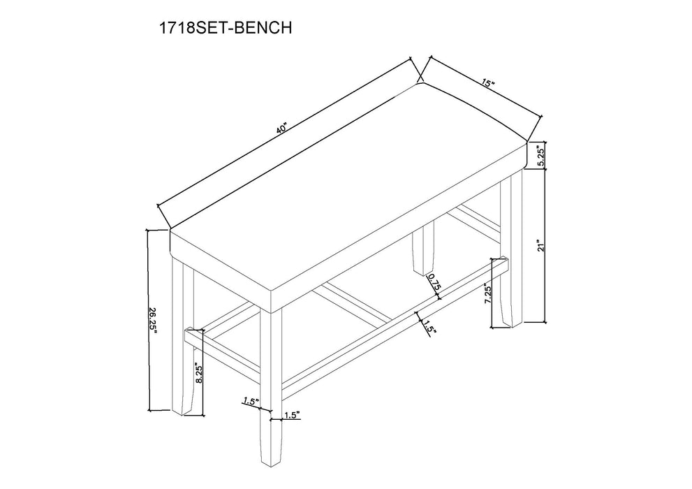 Marbel - Counter Height Bench - Dove
