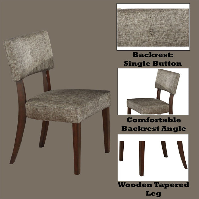 Drake - Side Chair Set of 2) - Gray Fabric & Espresso