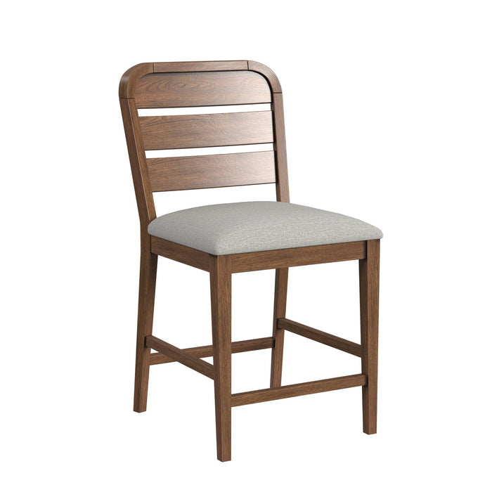 Glinda - Fabric Counter Chair (Set of 2) - Brown / Light Gray