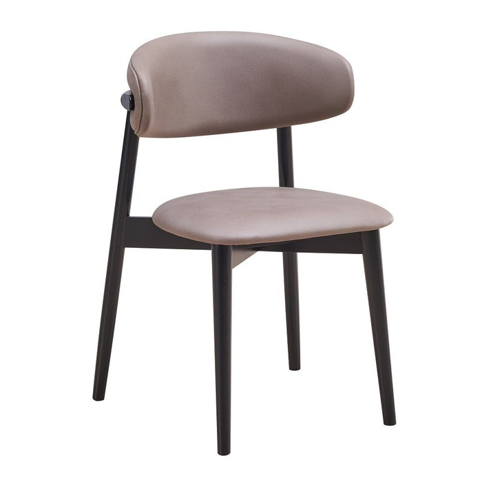Lanae - Side Chair (Set of 2) - Coffee Polish Microfiber & Black