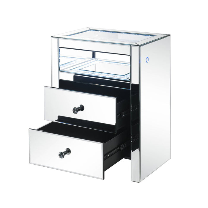 Dominic - Accent Table With LED - Mirrored