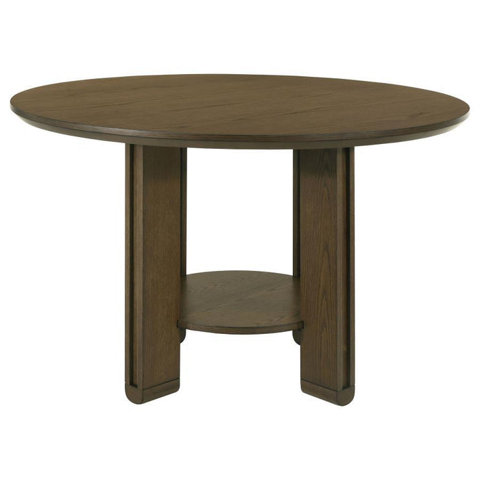 Ottowa - 5 Piece Round Wood Dining Room Table Set - Brown