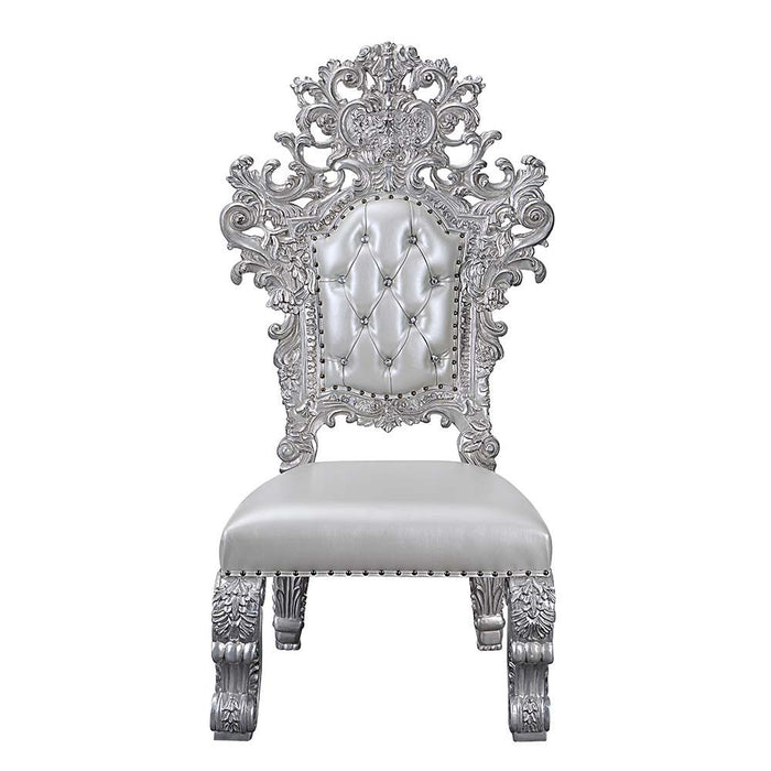 Valkyrie - Side Chair Set of 2) - Synthetic Leather & Antique Platinum