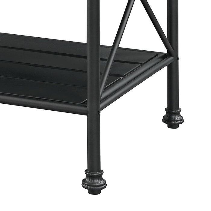 Brahm - Kitchen Island - White Marble Top & Gray