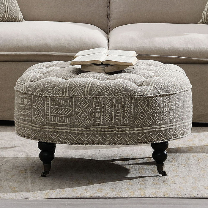Upendo - Ottoman With Caster - Pattern Fabric