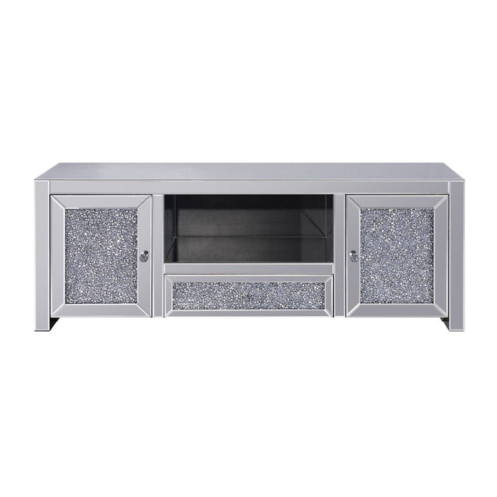 Noralie - TV Stand - Mirrored & Faux Diamonds