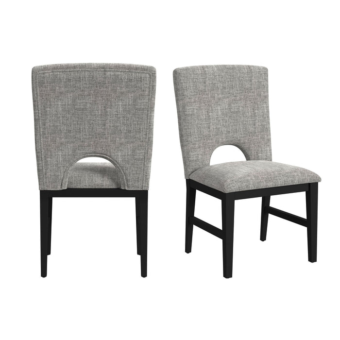 Oregon - Fabric Dining Side Chair (Set of 2) - Gray / Black