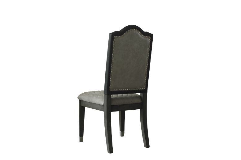House Beatrice - Side Chair Set of 2) - Two Tone Gray Fabric & Charcoal