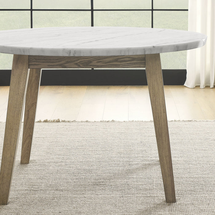 Vida - Marble Top Round Dining Table - White